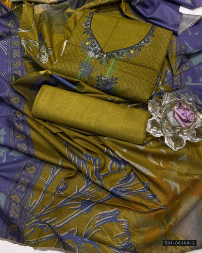 3 PC Unstitched Dhanak Dress Collection