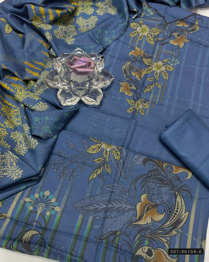 3 PC Unstitched Dhanak Dress Collection
