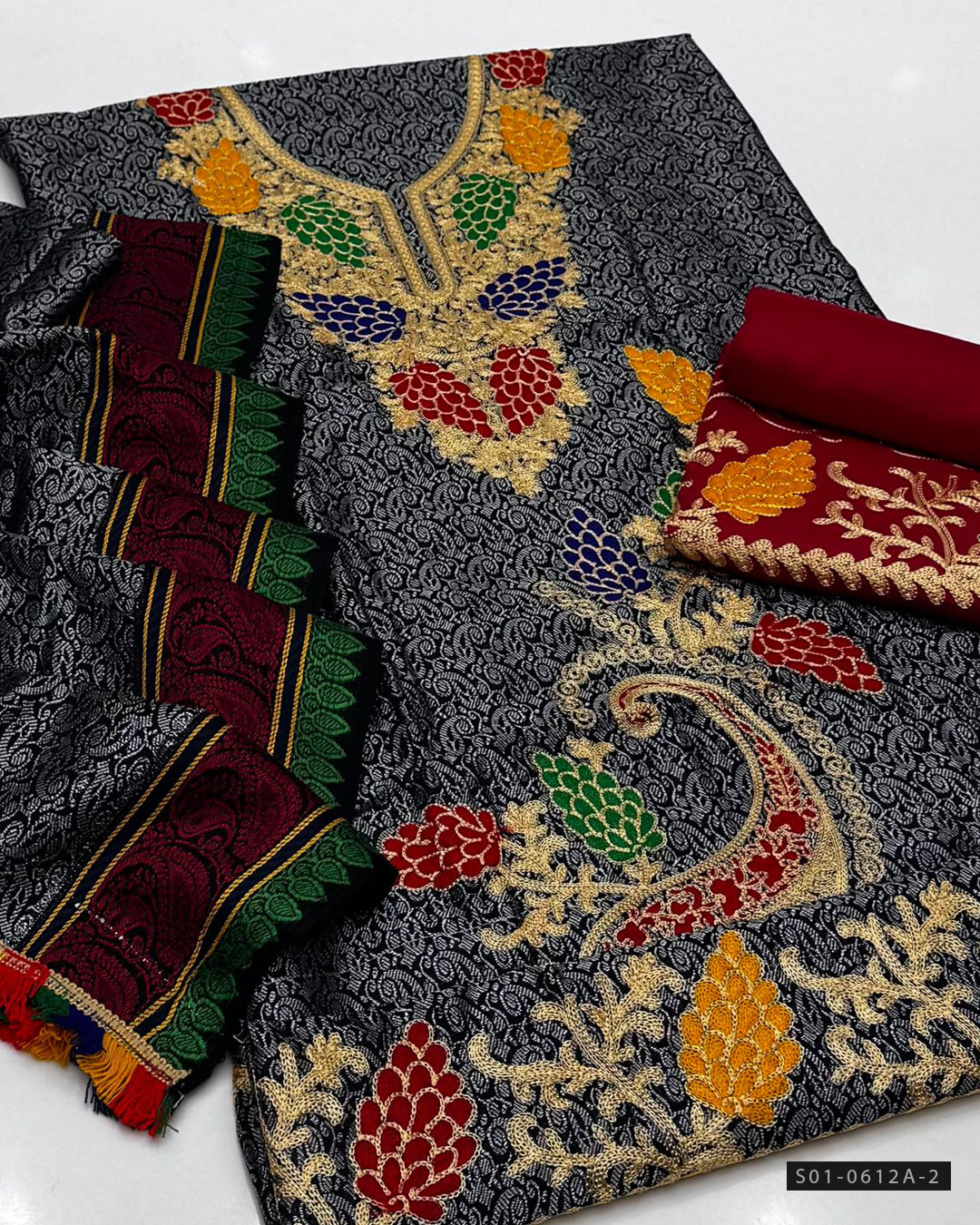 3 PC Unstitched Jacquard Marina Dress Collection