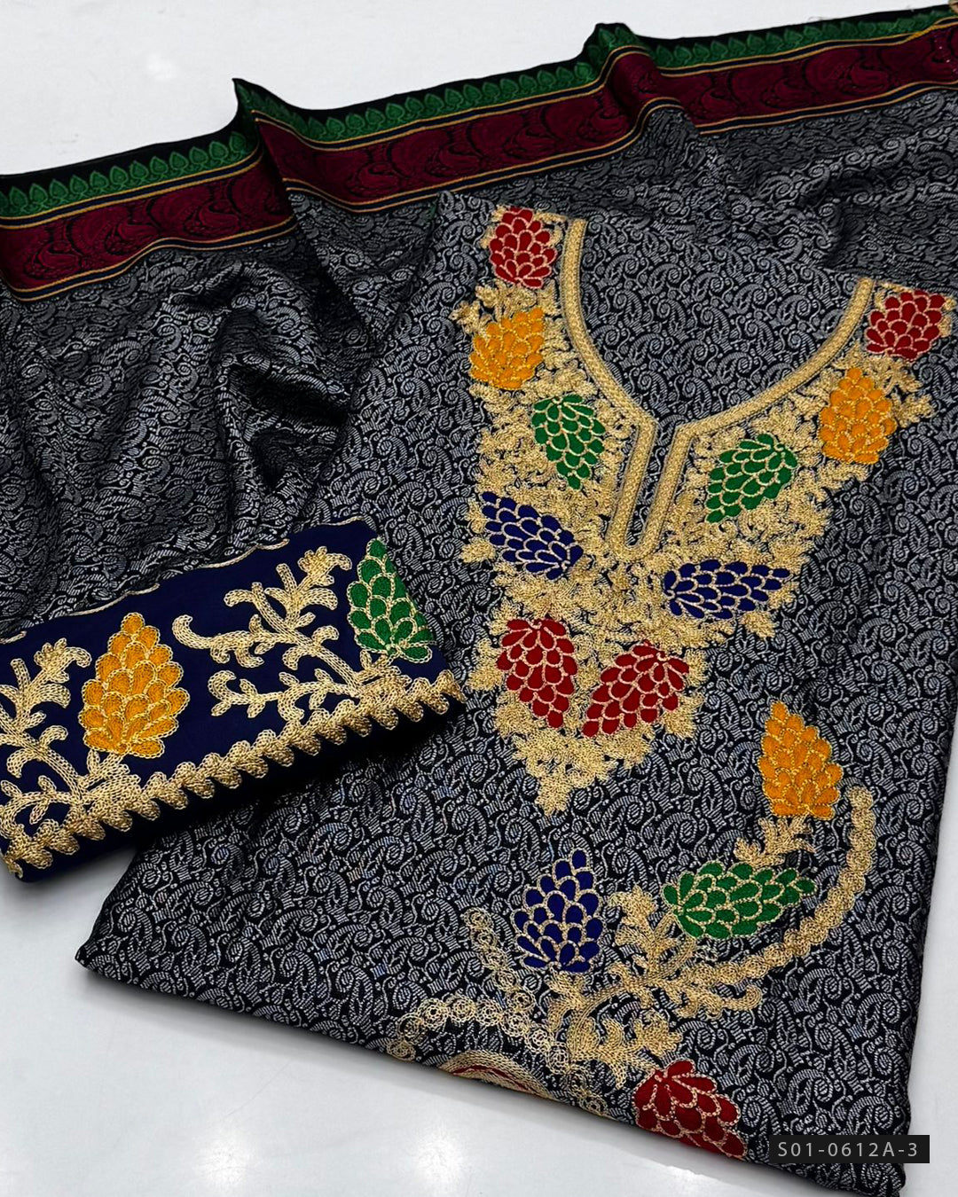 3 PC Unstitched Jacquard Marina Dress Collection