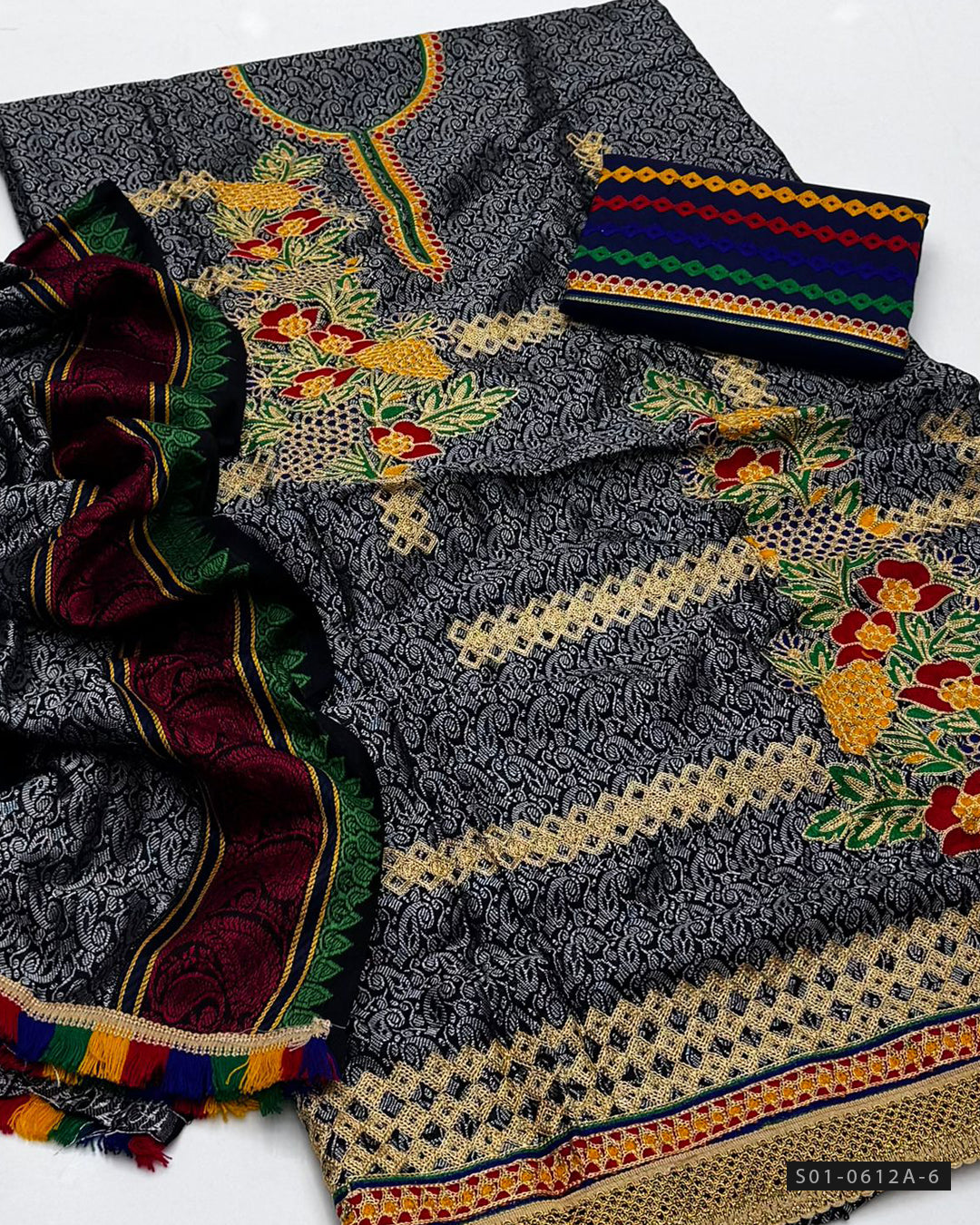 3 PC Unstitched Jacquard Marina Dress Collection