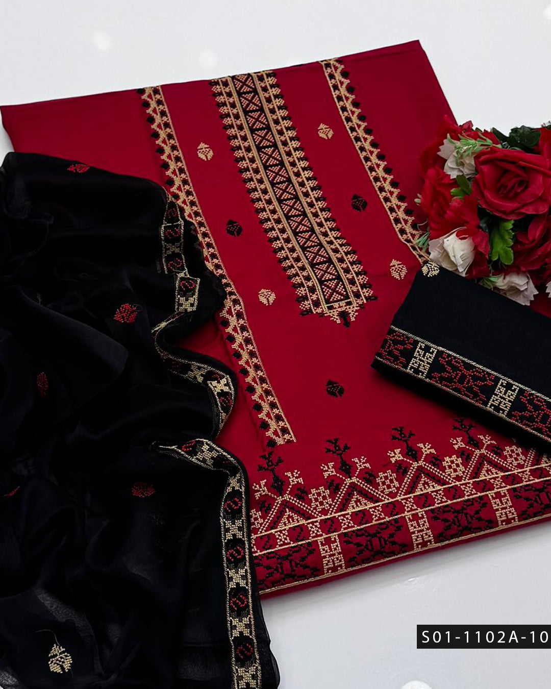 Machine Embroidery 3 PC Lawn Dress