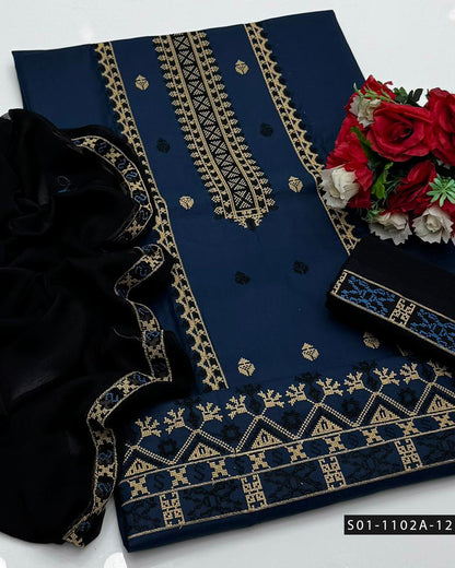 Machine Embroidery 3 PC Lawn Dress