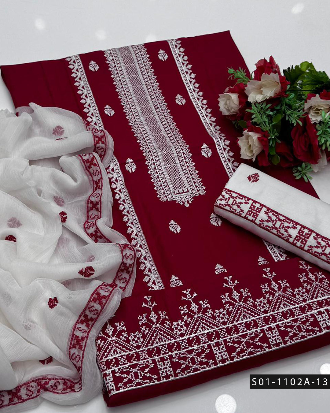 Machine Embroidery 3 PC Lawn Dress