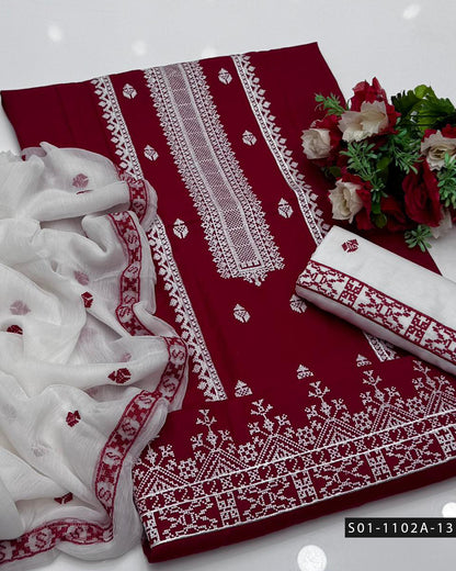 Machine Embroidery 3 PC Lawn Dress