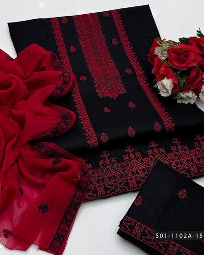 Machine Embroidery 3 PC Lawn Dress