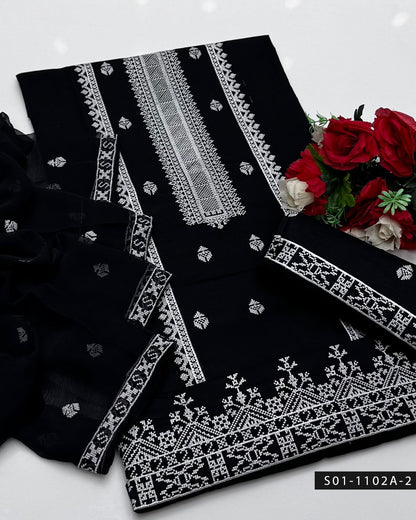 Machine Embroidery 3 PC Lawn Dress