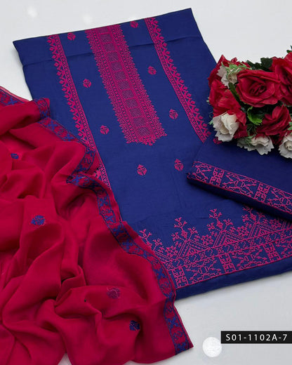 Machine Embroidery 3 PC Lawn Dress