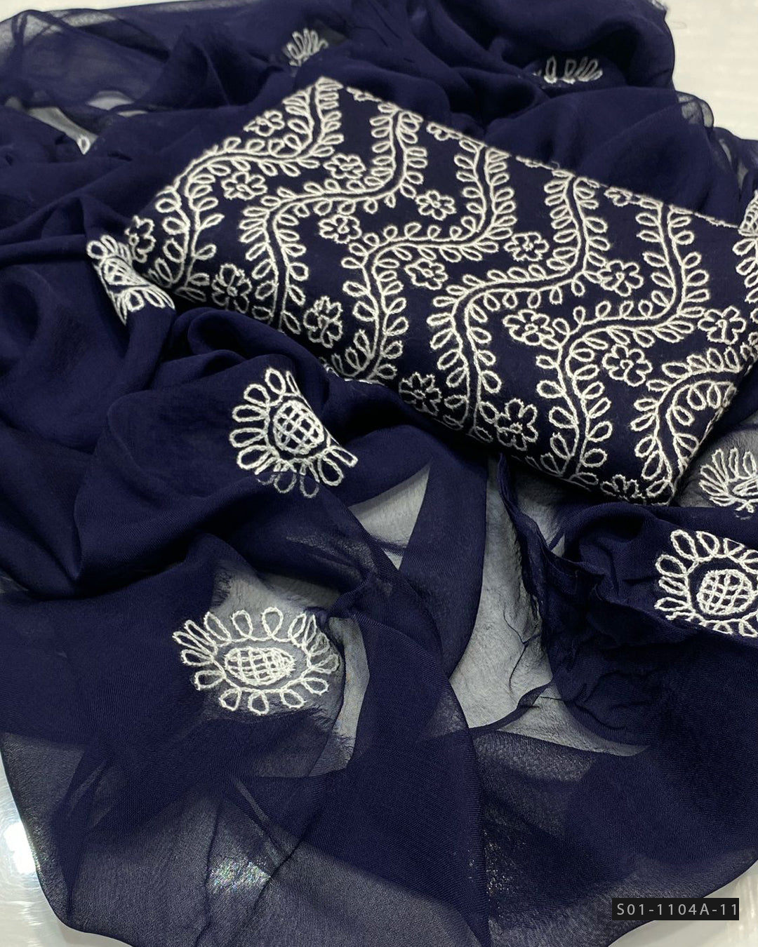 3 PC Unstitched Hand Embroidered Lawn Dress Collection