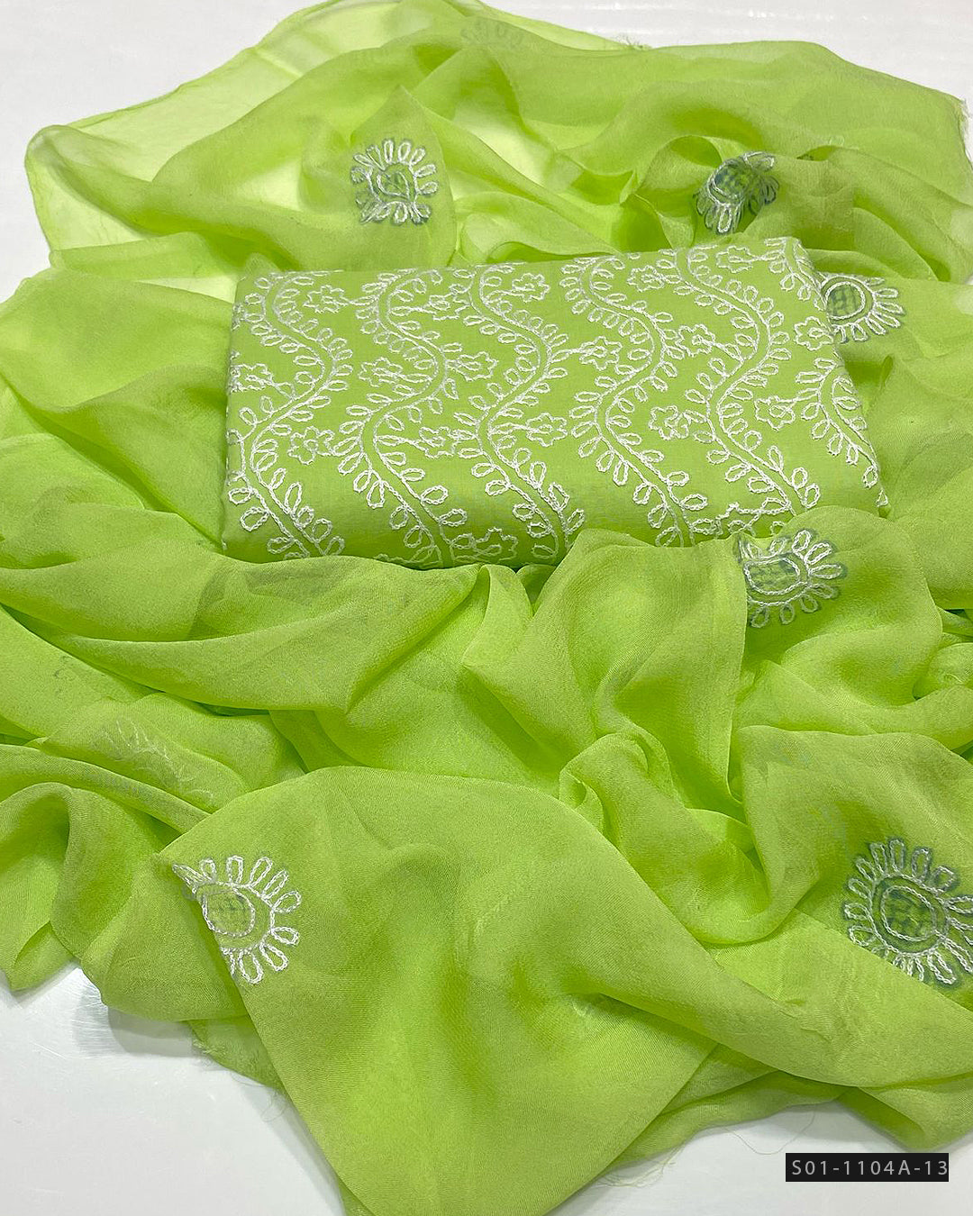 3 PC Unstitched Hand Embroidered Lawn Dress Collection