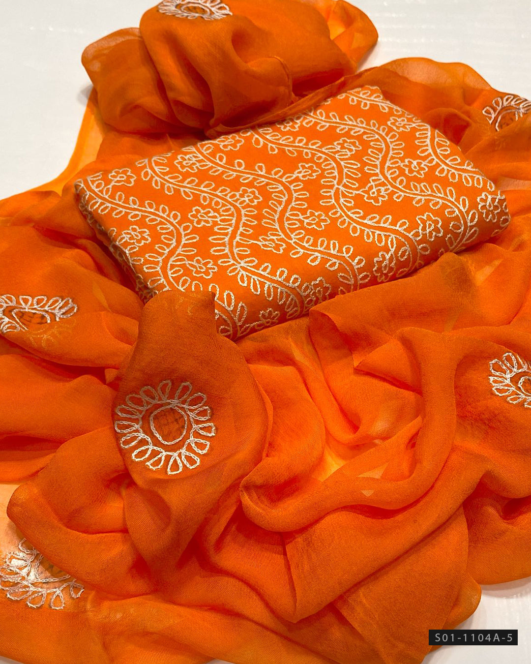 3 PC Unstitched Hand Embroidered Lawn Dress Collection
