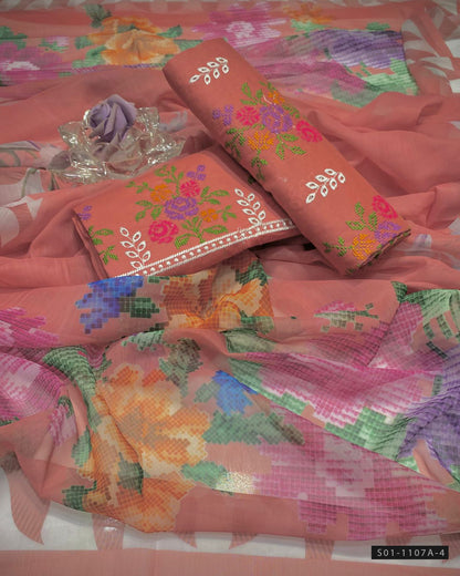3 PC Unstitched Lawn Dress