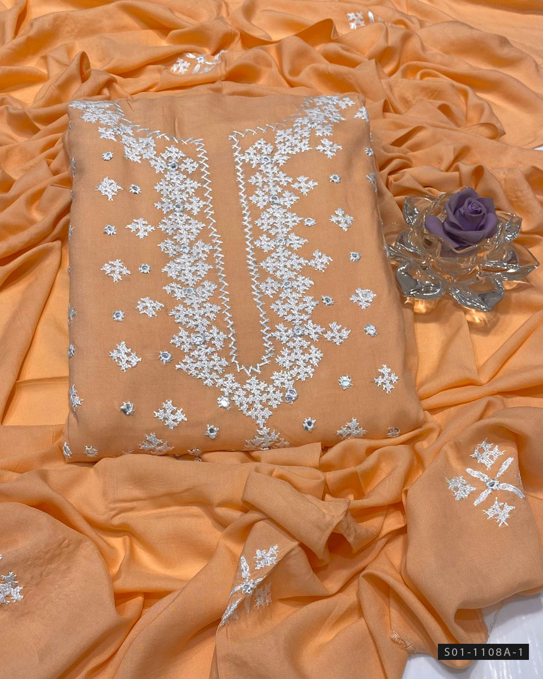 Handmade 3 PC Unstitched Linen Dress Collection