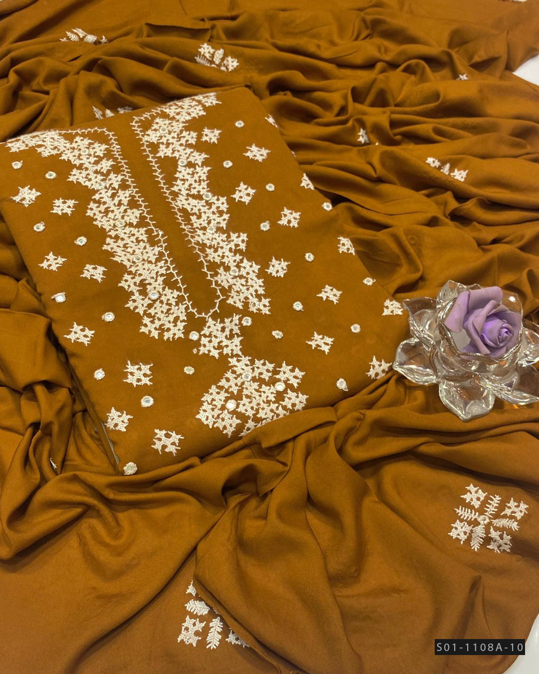 Handmade 3 PC Unstitched Linen Dress Collection