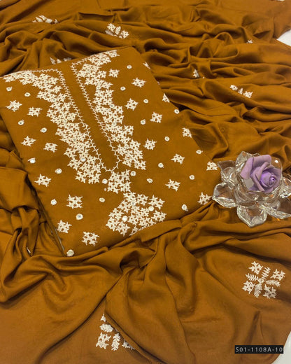 Handmade 3 PC Unstitched Linen Dress Collection