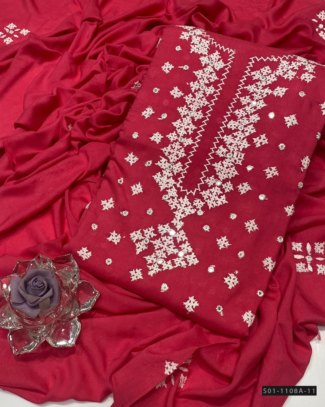 Handmade 3 PC Unstitched Linen Dress Collection