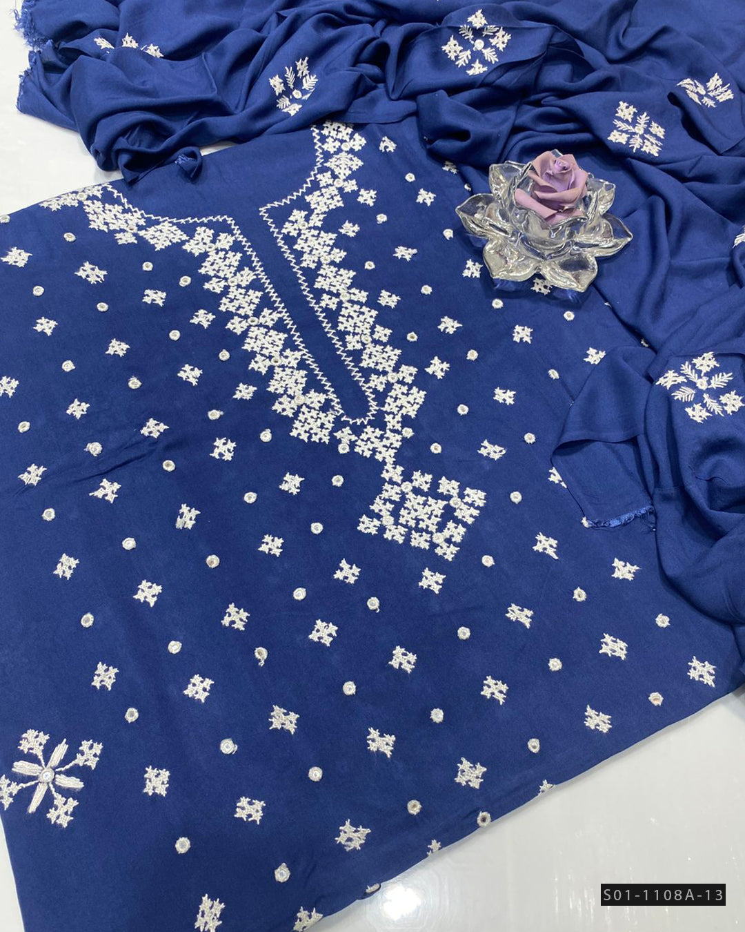 Handmade 3 PC Unstitched Linen Dress Collection