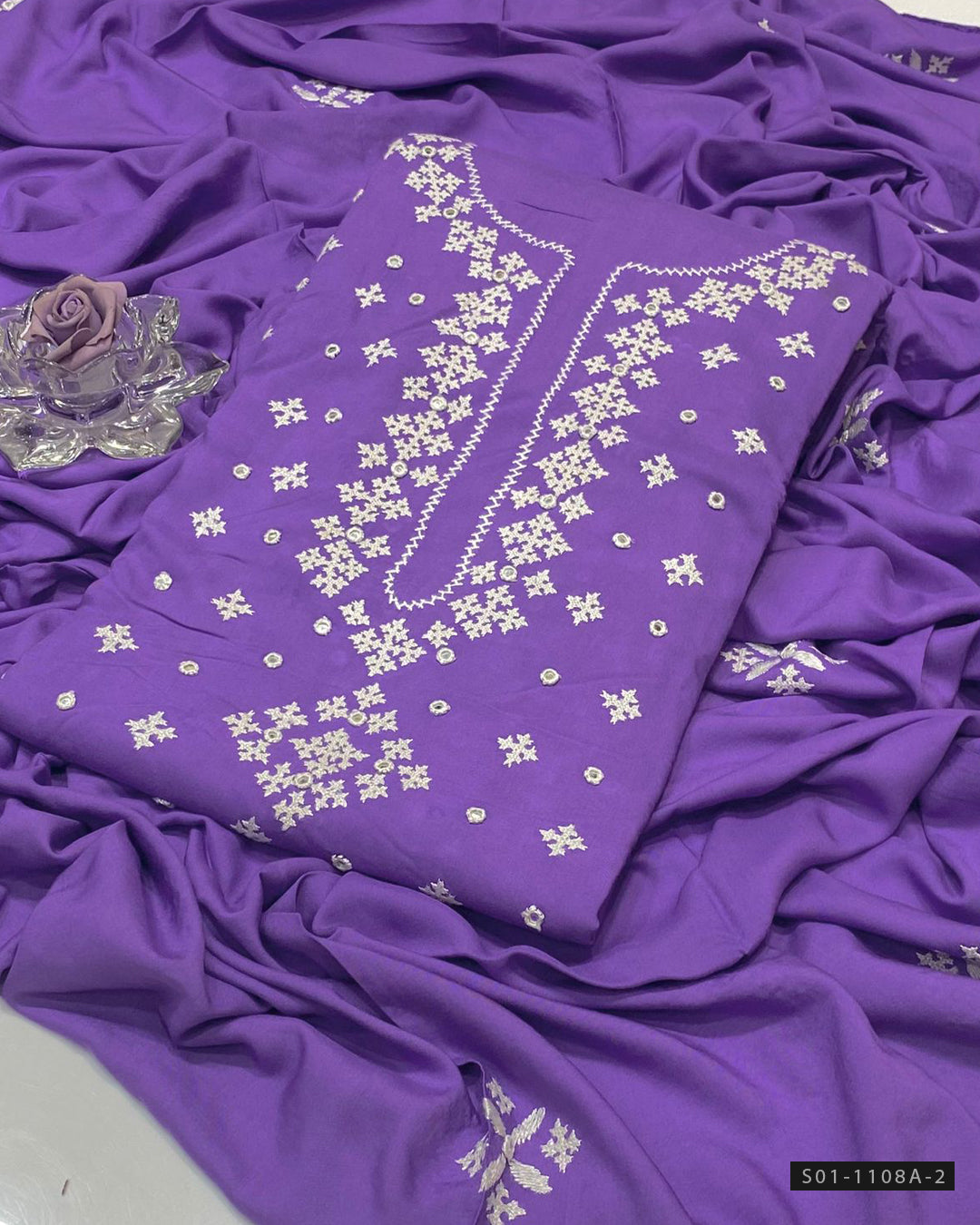 Handmade 3 PC Unstitched Linen Dress Collection