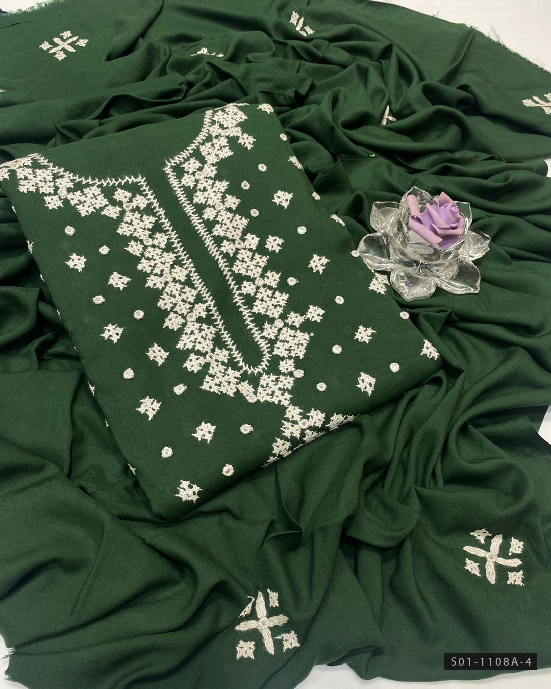 Handmade 3 PC Unstitched Linen Dress Collection