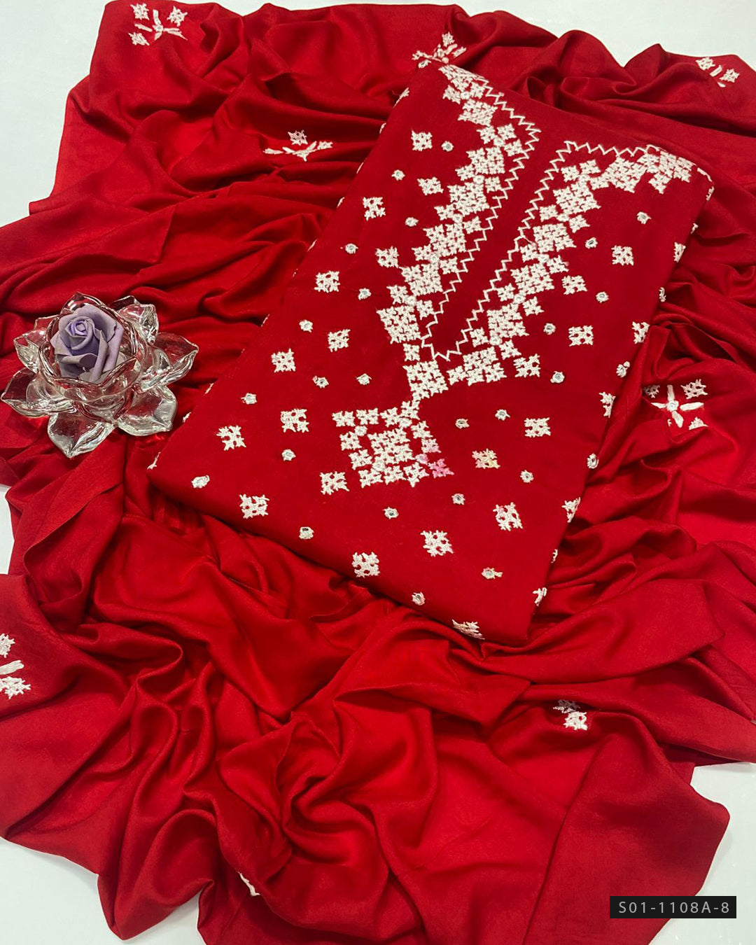 Handmade 3 PC Unstitched Linen Dress Collection