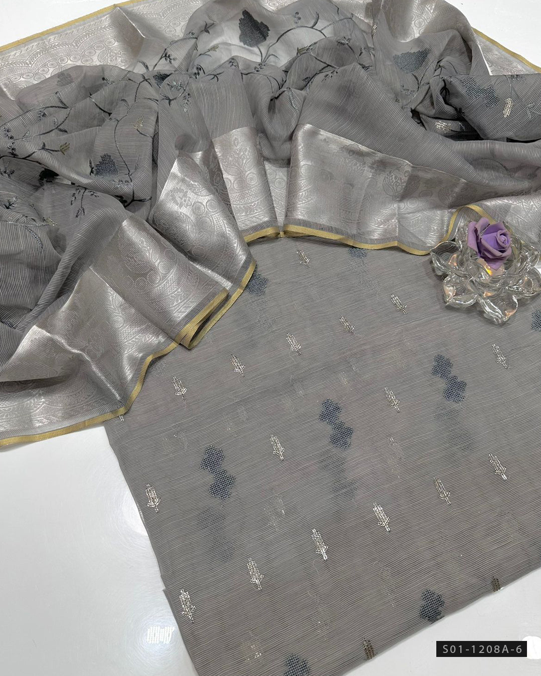 2 PC Unstitched Khadi Net Dress