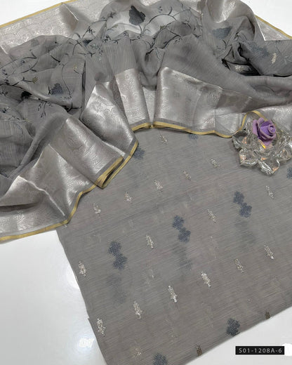 2 PC Unstitched Khadi Net Dress