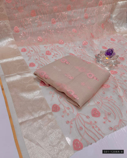 2 PC Unstitched Khadi Net Dress
