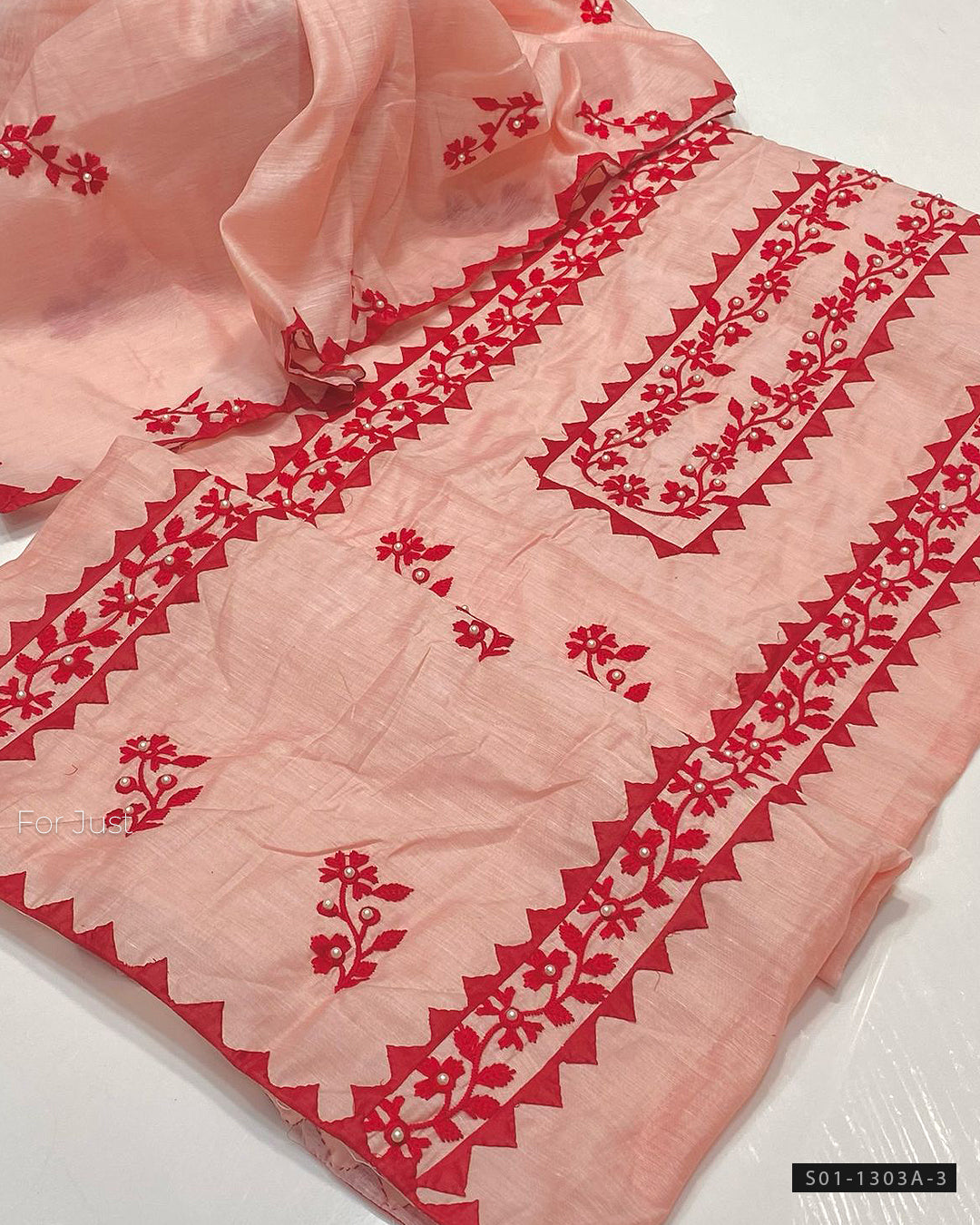 2 PC Unstitched Handmade Paper Cotton dress Collection