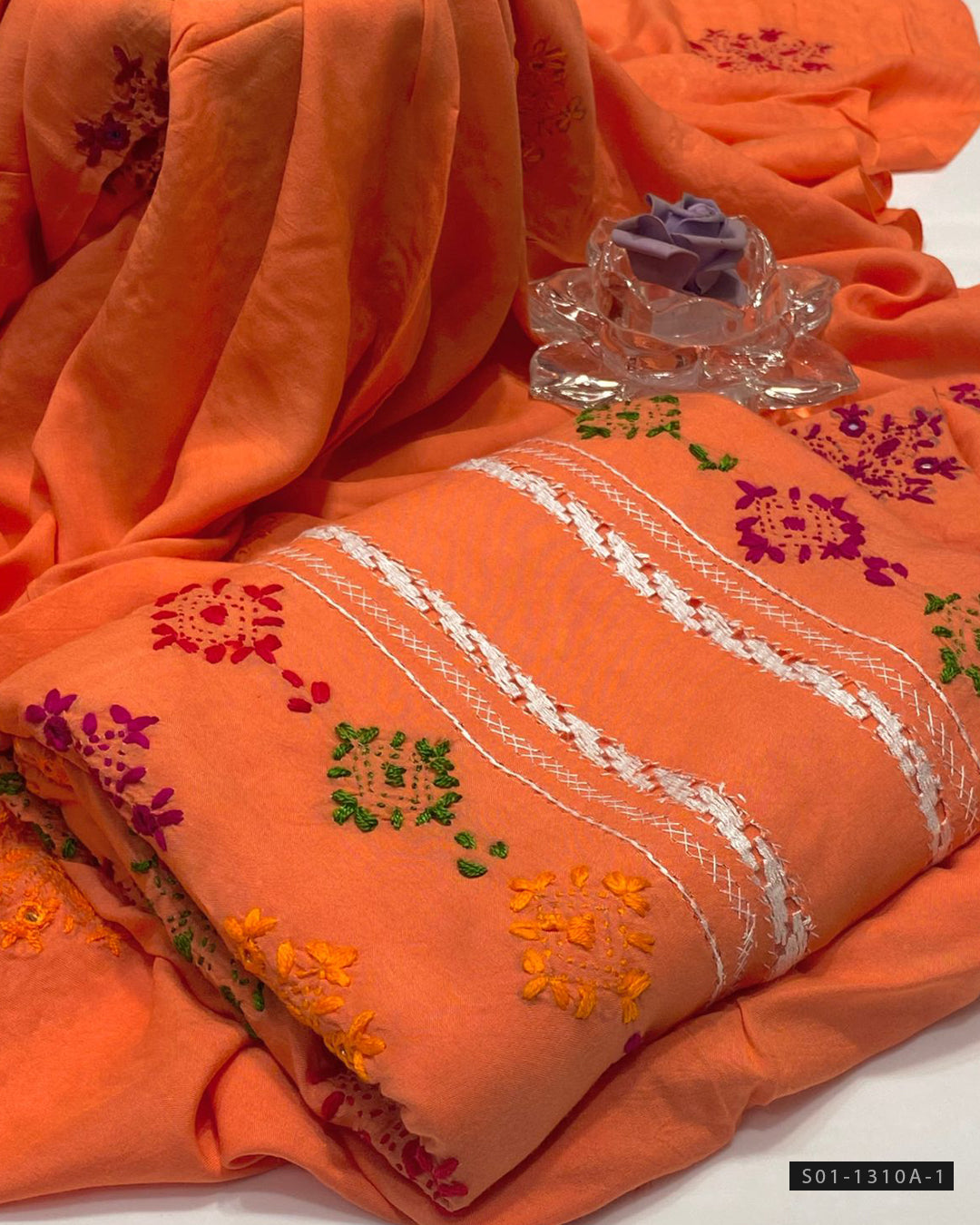 Handmade 3 PC Unstitched Linen Dress Collection