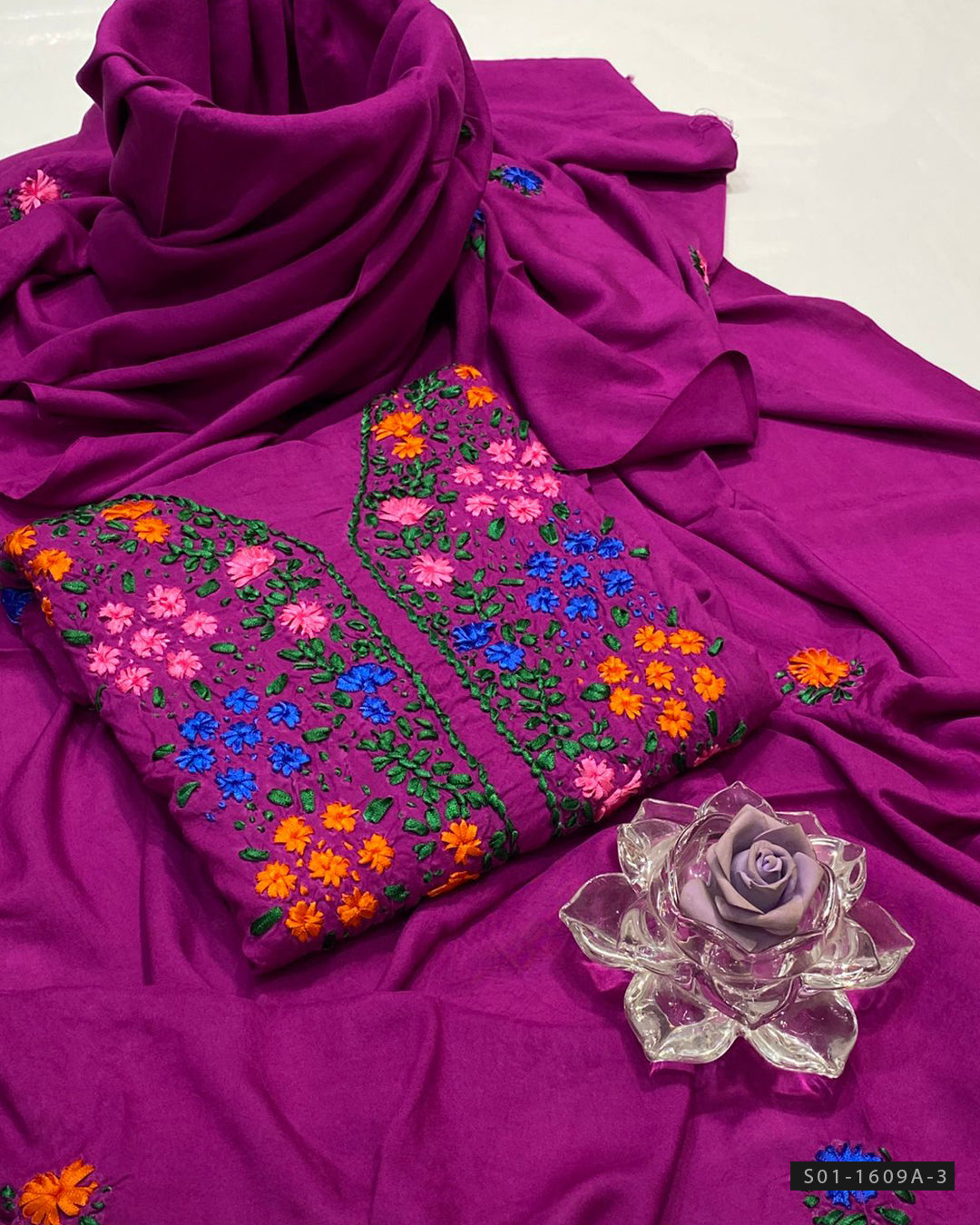 Handmade 3 PC Unstitched Linen Dress Collection