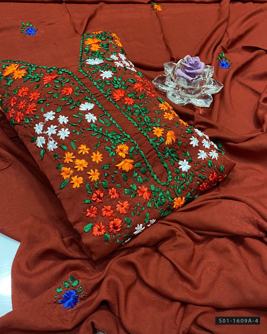 Handmade 3 PC Unstitched Linen Dress Collection