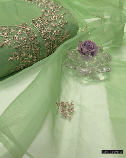 Handmade 2 PC Unstitched Organza Dress Collection