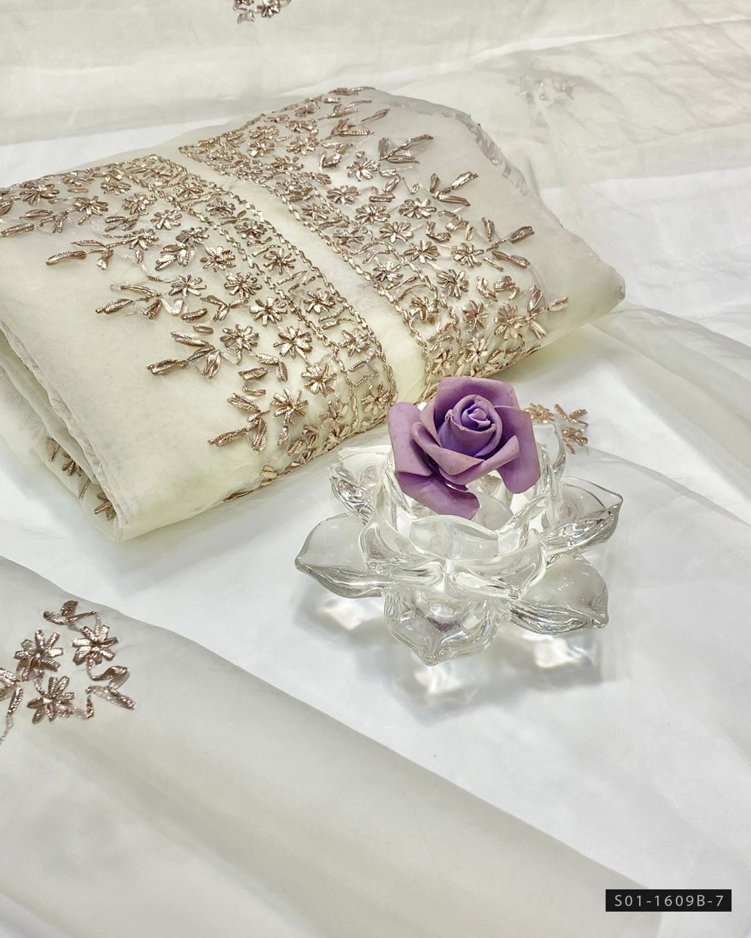 Handmade 2 PC Unstitched Organza Dress Collection