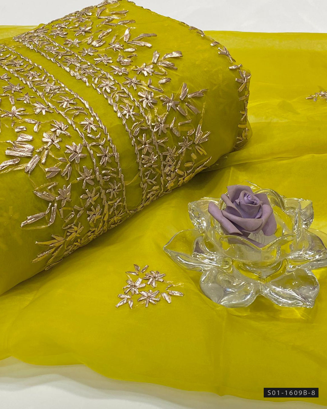 Handmade 2 PC Unstitched Organza Dress Collection