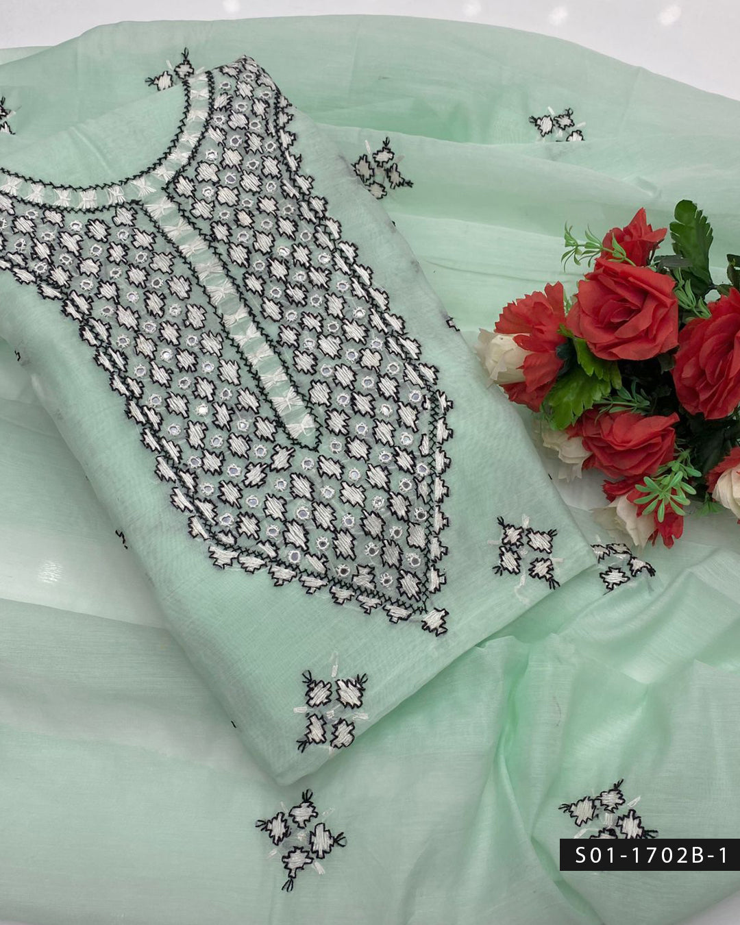 Handmade Gulla Sitta Embroidered 2PC Paper Cotton Suit
