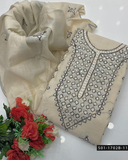 Handmade Gulla Sitta Embroidered 2PC Paper Cotton Suit