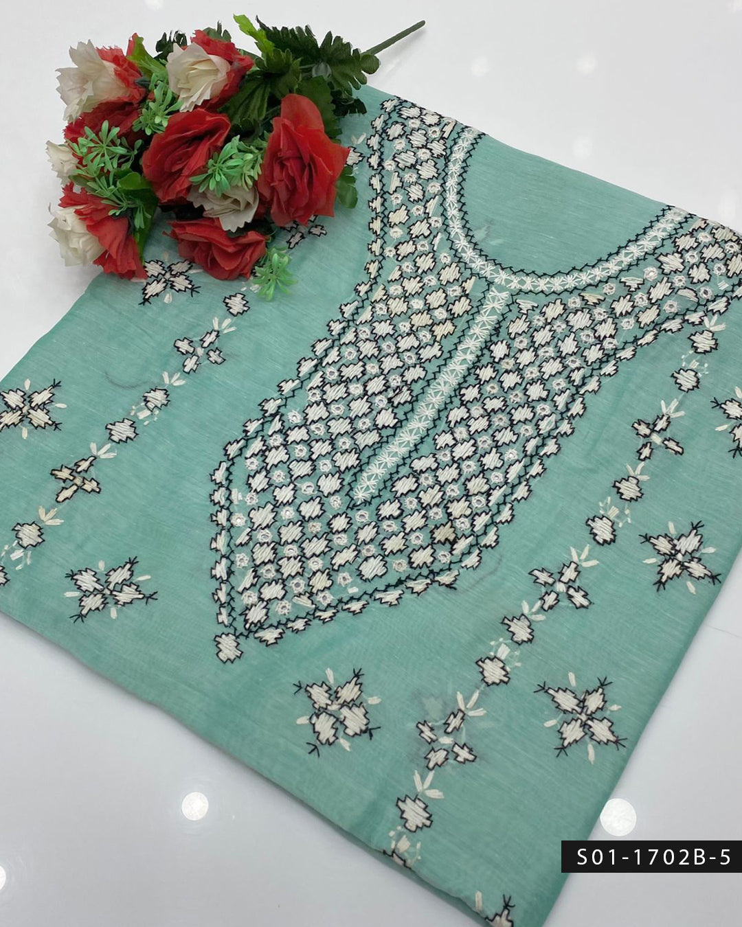 Handmade Gulla Sitta Embroidered 2PC Paper Cotton Suit