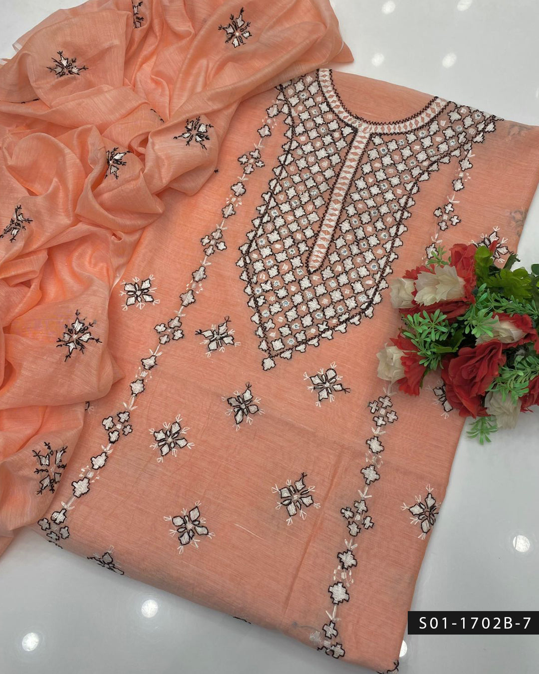 Handmade Gulla Sitta Embroidered 2PC Paper Cotton Suit