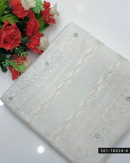 Hand Embroidered Shadow & Tarkashi Paper Cotton Unstitched Shirt – 3M