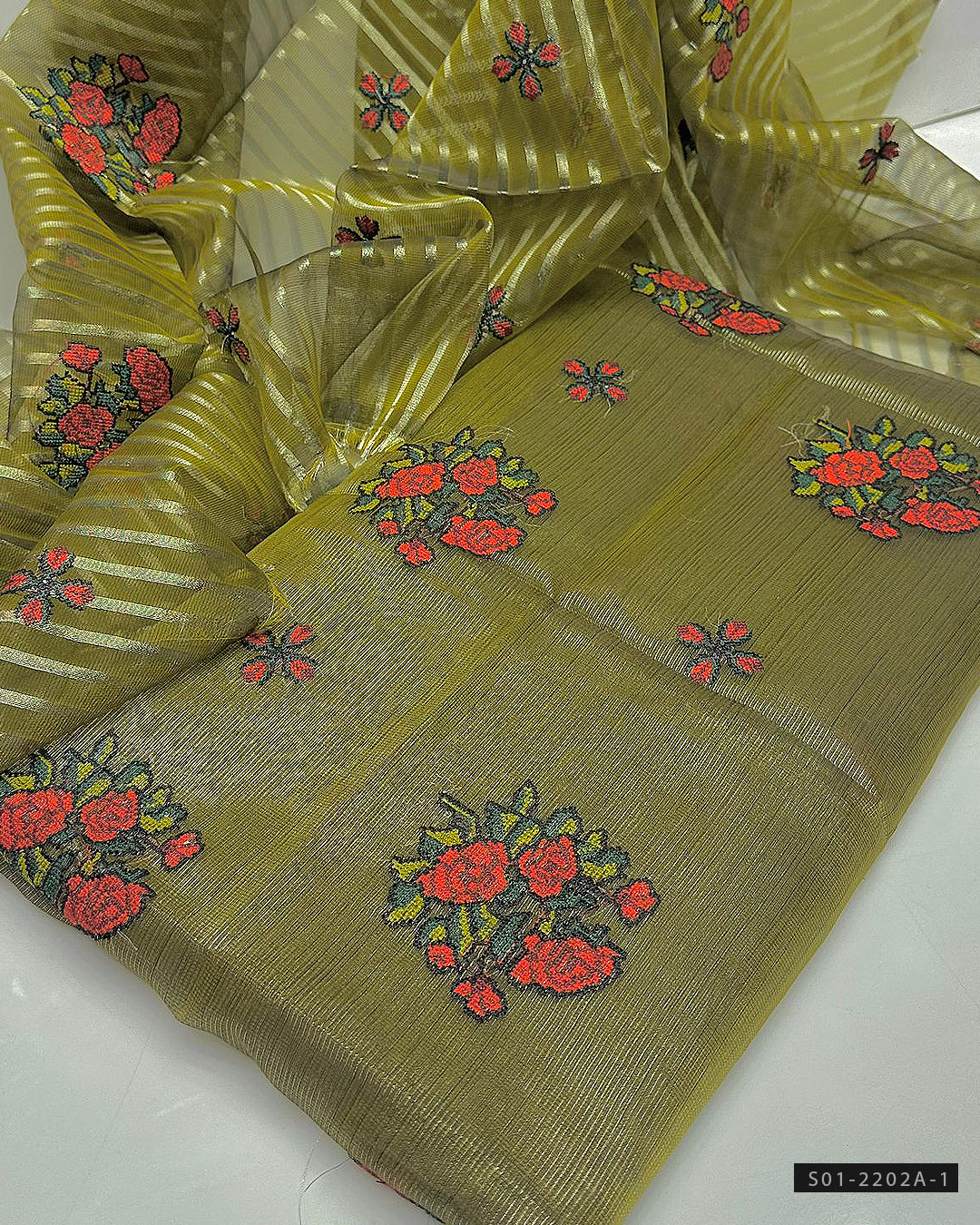 2 PC Unstitched Khadi Net Dress Collection