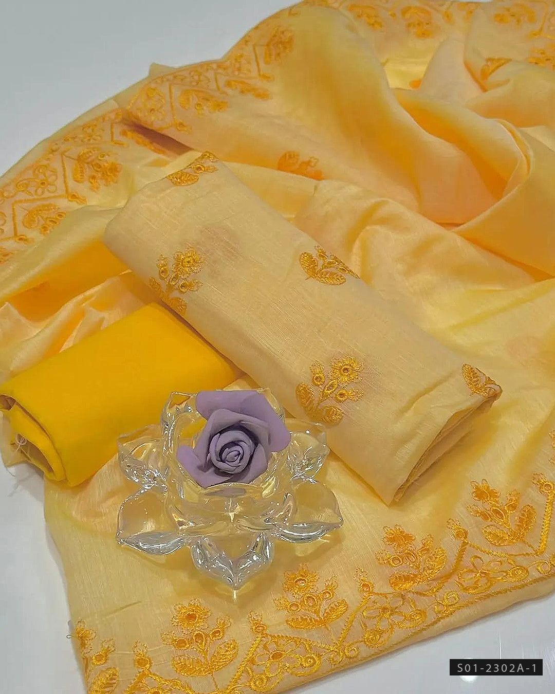 3 PC Unstitched Paper Cotton Dress Collection