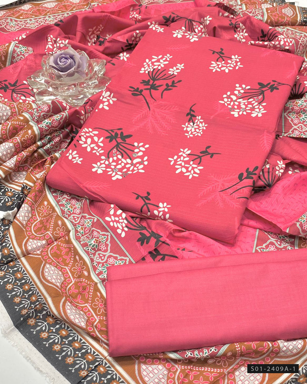 3 PC Unstitched Bana Dora Linen Dress Collection