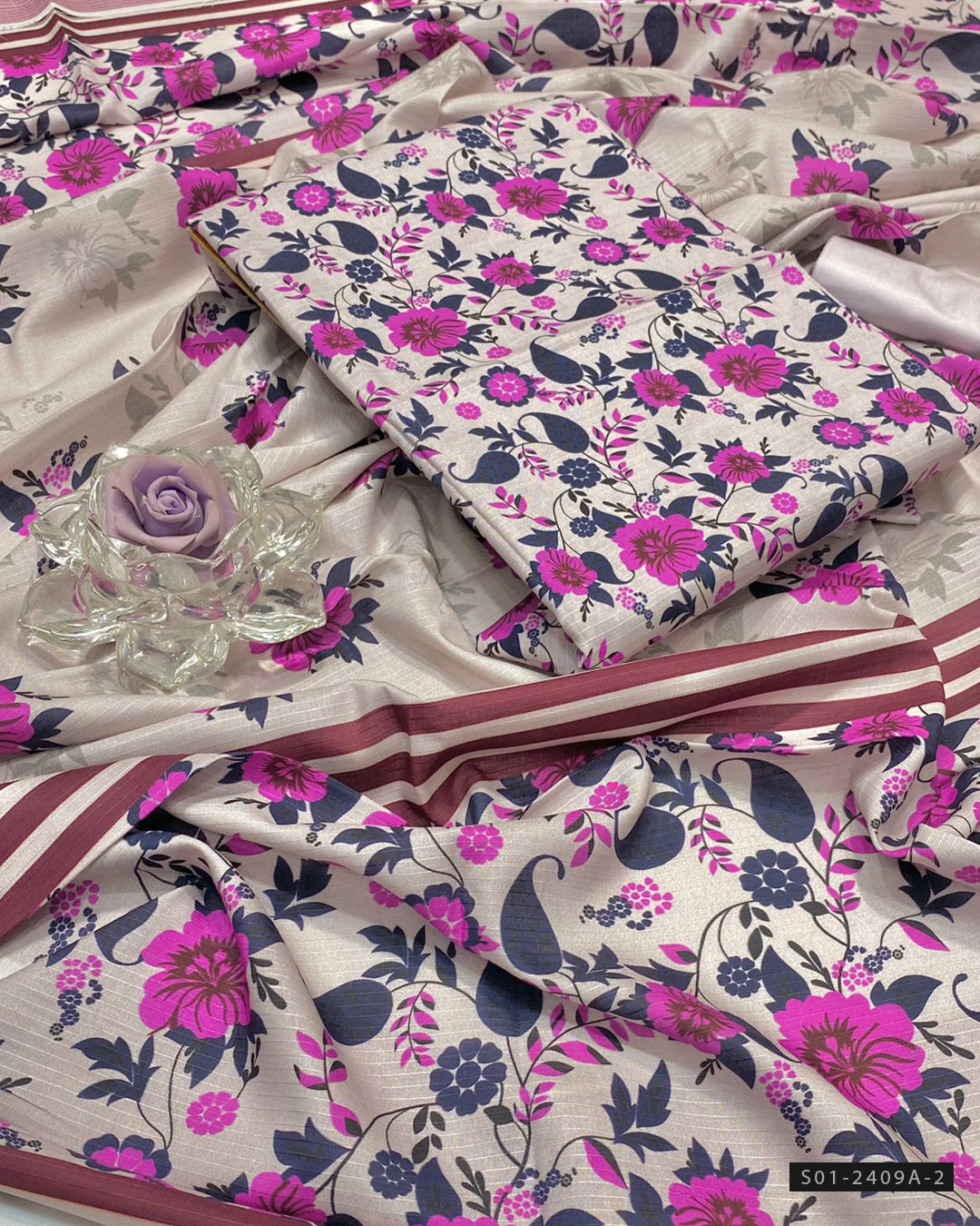 3 PC Unstitched Bana Dora Linen Dress Collection