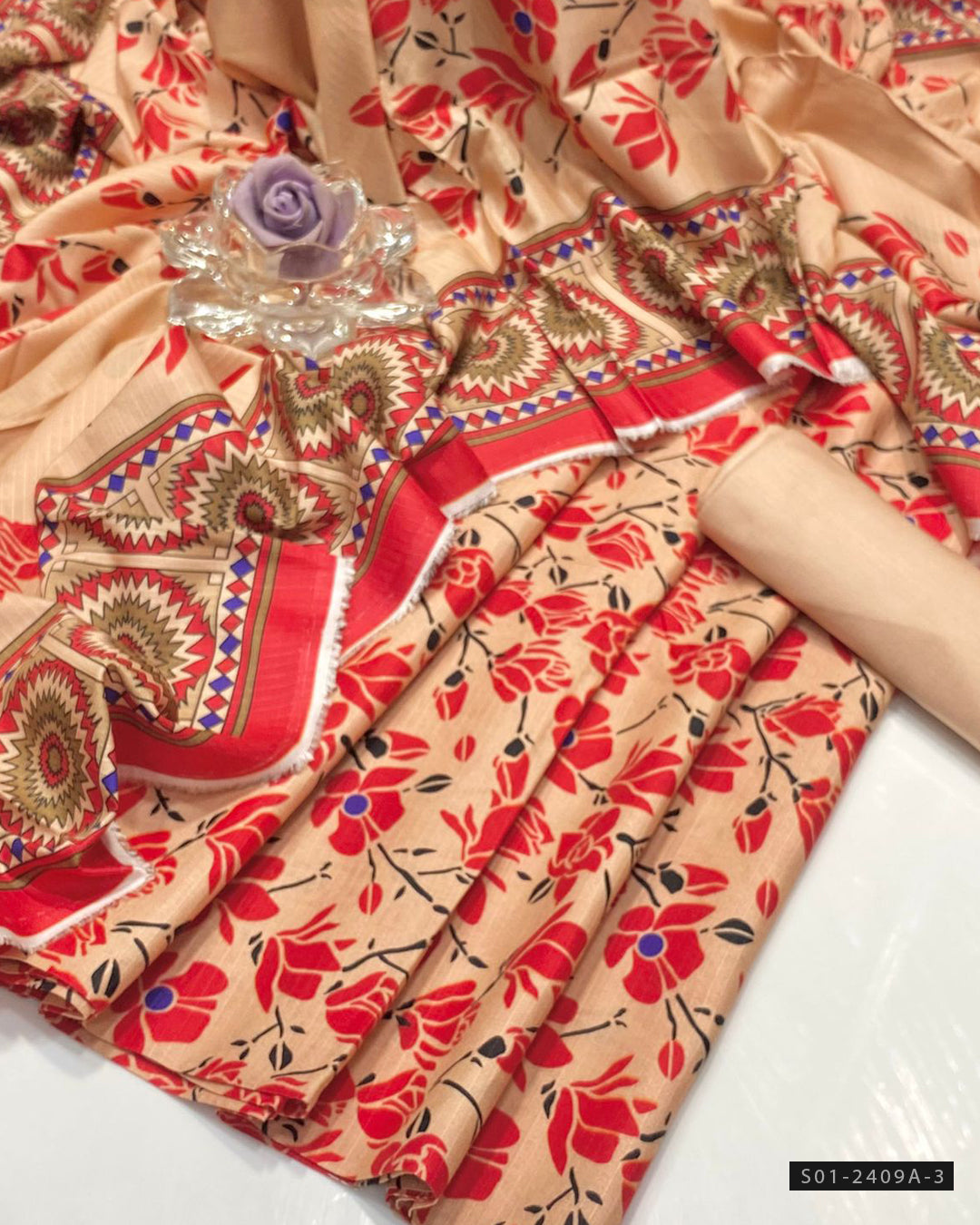 3 PC Unstitched Bana Dora Linen Dress Collection
