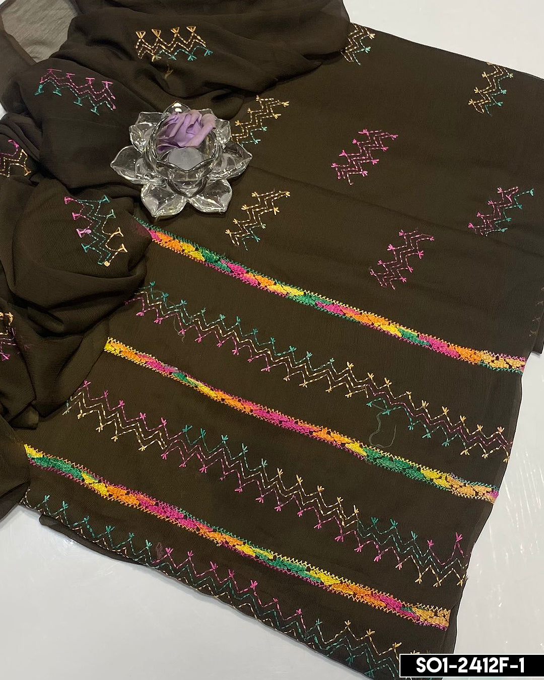 Handmade 2 PC Unstitched Chiffon Collection - S01