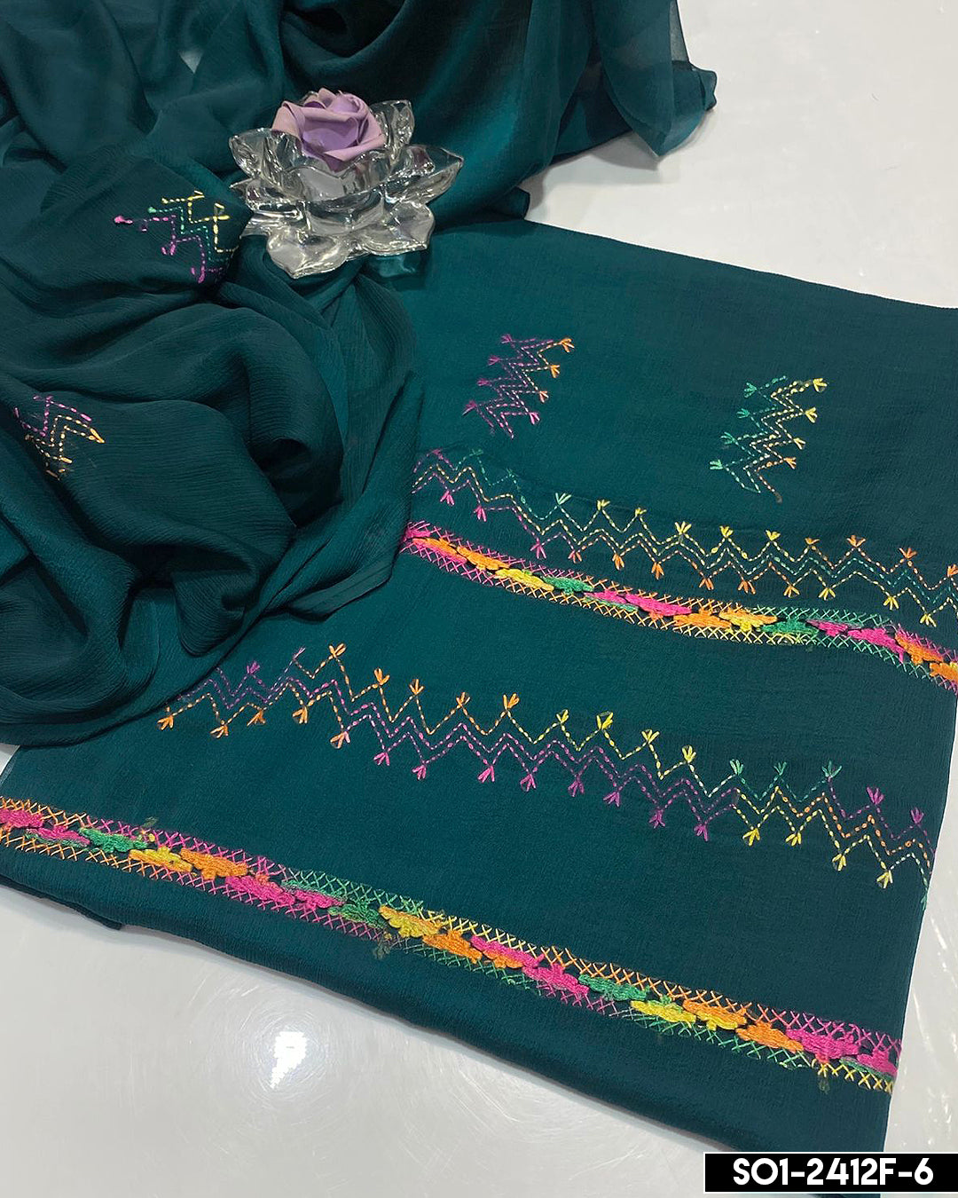 Handmade 2 PC Unstitched Chiffon Collection - S01