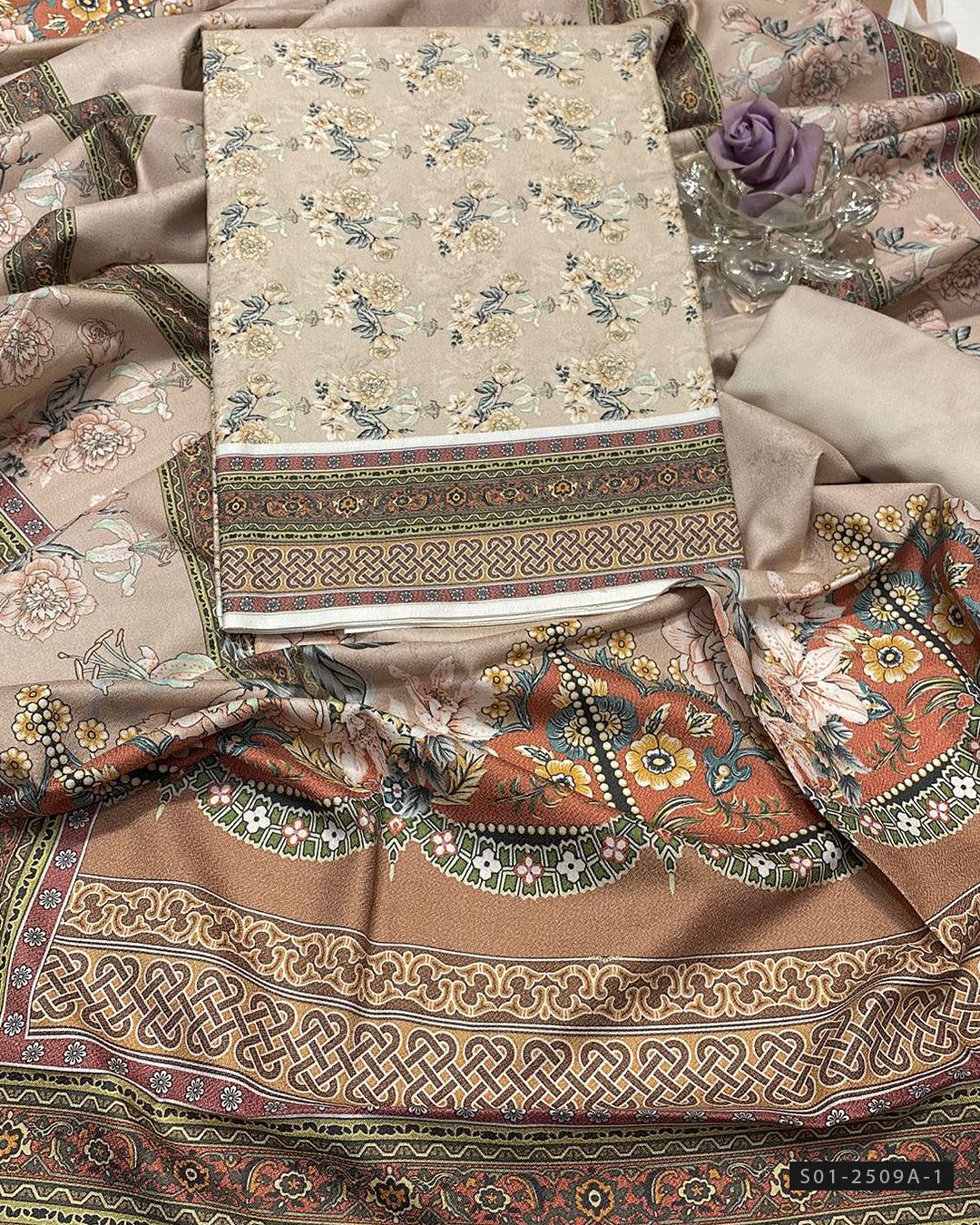 3 PC Unstitched Dhanak Marina Dress Collection