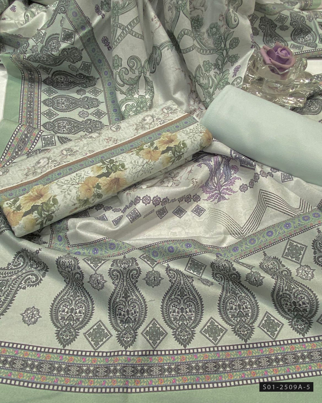 3 PC Unstitched Dhanak Marina Dress Collection