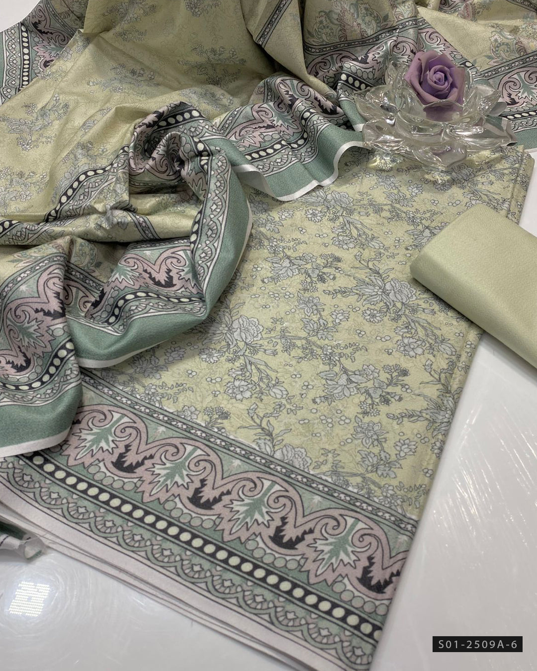 3 PC Unstitched Dhanak Marina Dress Collection