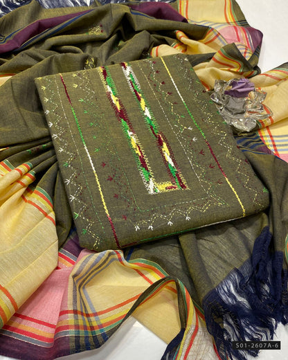 Handmade 3 PC Unstitched Khadi Lawn Dress Collection